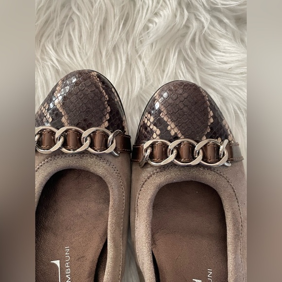 Agl Attilio Giusti Leombruni Cap Toe Chain Ballet Flats Snakeskin Size 6.5 - Picture 4 of 8